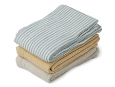 Liewood sea blue stripe mix muslin cloths Line (3-pack)